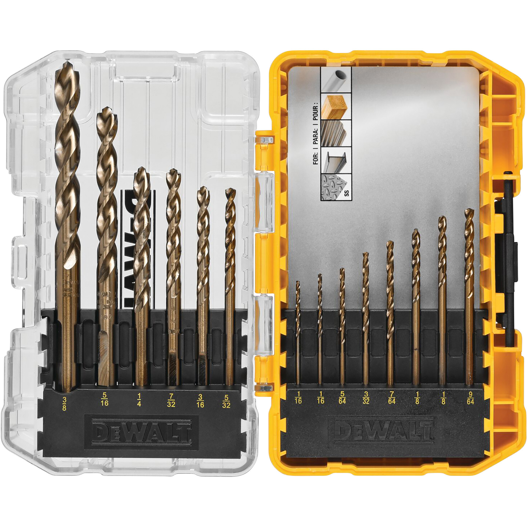 DEWALT Industrial Cobalt Drill Bit Set, 14-Pc., with ToughCase, Model# DWA1240